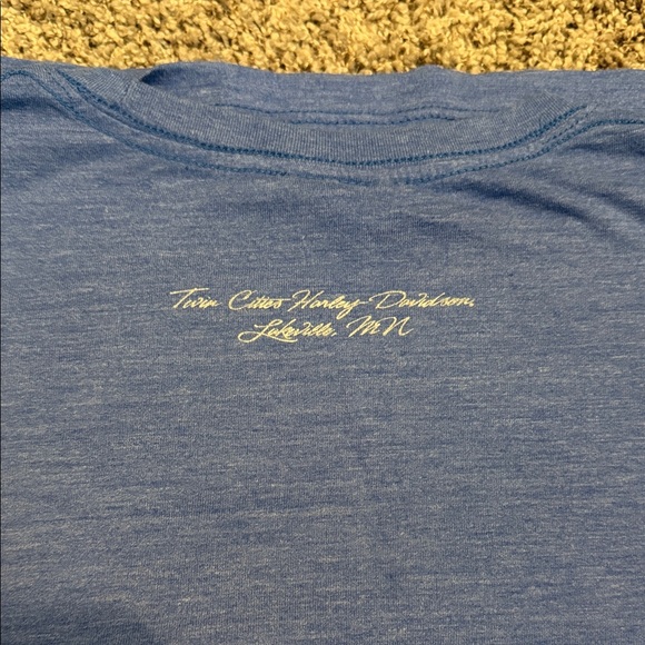 Harley-Davidson Heather Blue Tee with Red Logo - Picture 2 of 2